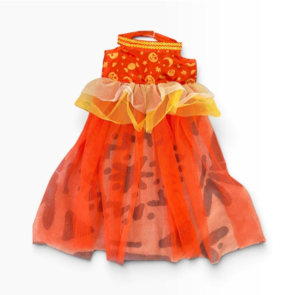 NWT Build a Bear Workshop Halloween Orange Tulle Dress